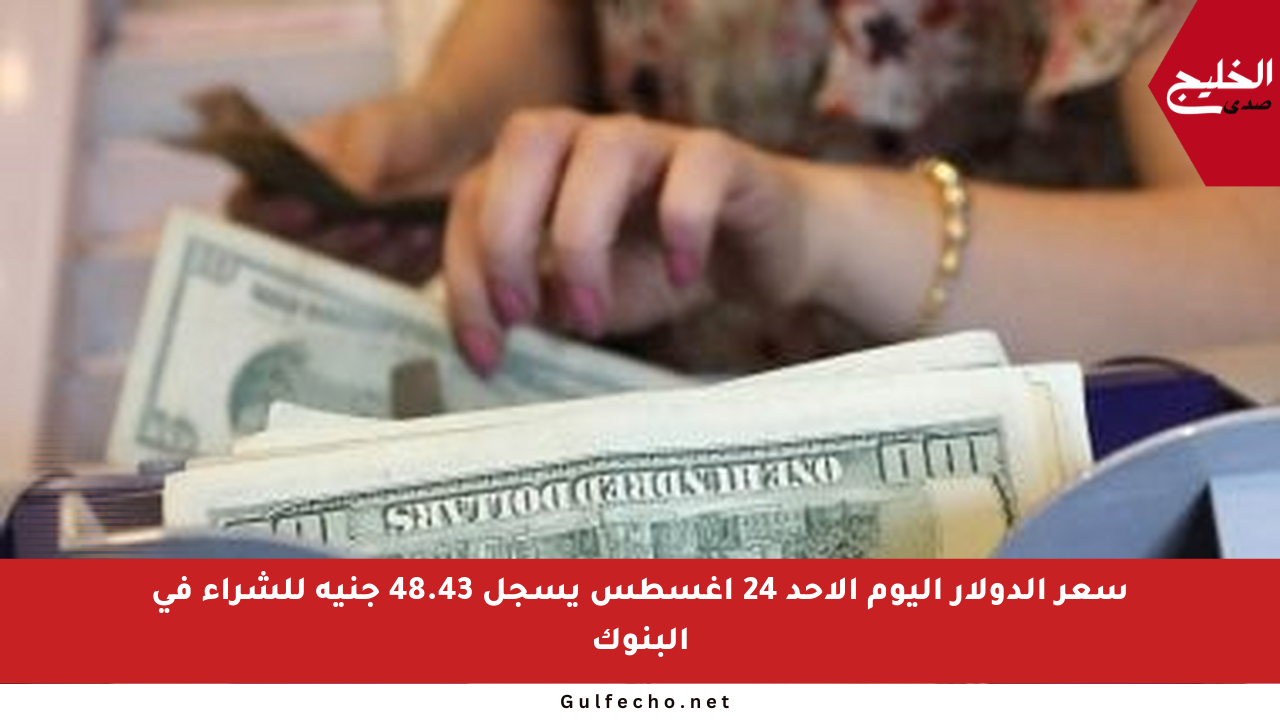 سعر الدولار اليوم الأحد 24 أغسطس يسجل 48.43 جنيه للشراء في البنوك